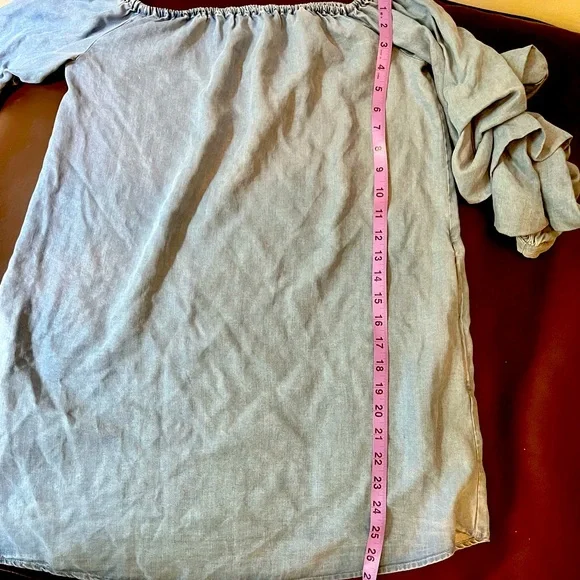 Zara Woman Soft Off The Shoulder Denim Dress - Picture 7 of 7